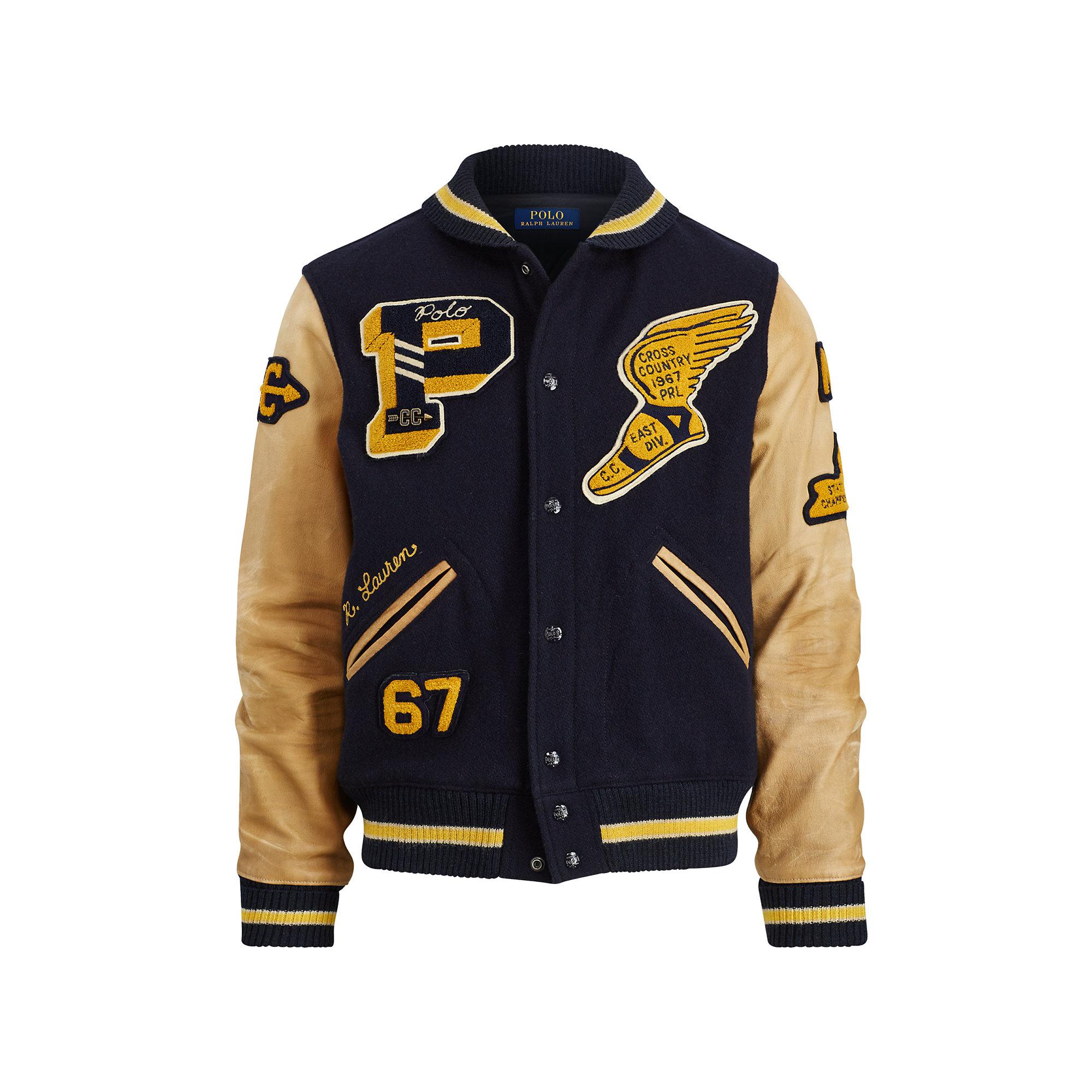 Polo Ralph Lauren Wool The Iconic Letterman Jacket in Blue for Men Lyst